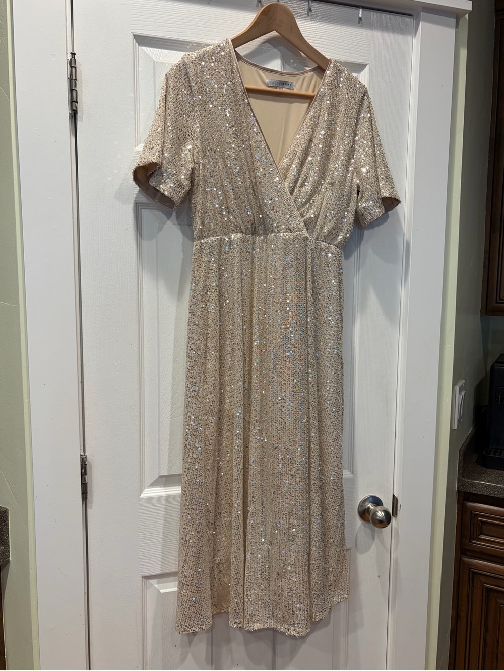Baltic Born Mayfair Champagne Sequin Midi Dress